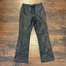 Amanda Smith size 8 100 Leather Bootcut Black Pants