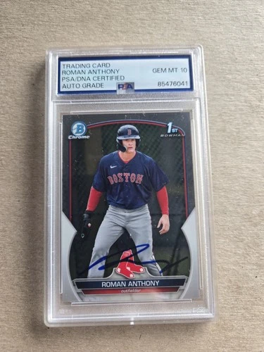 2023 Roman Anthony 1st Bowman Chrome Auto PSA/DNA Certified Auto Grade 10