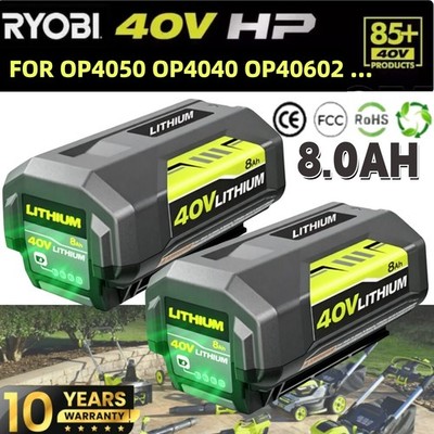 10Ah For Ryobi 40Volt Batteries Lithium Battery/Charger OP4050 OP40602 OP40261