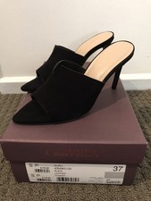 Carvela Guru Black Suede Leather Mule Size 37
