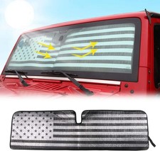 Windshield Flag Sunshade Sun Shade Heat Shield Sun Visor Mat Compatible with 2 D