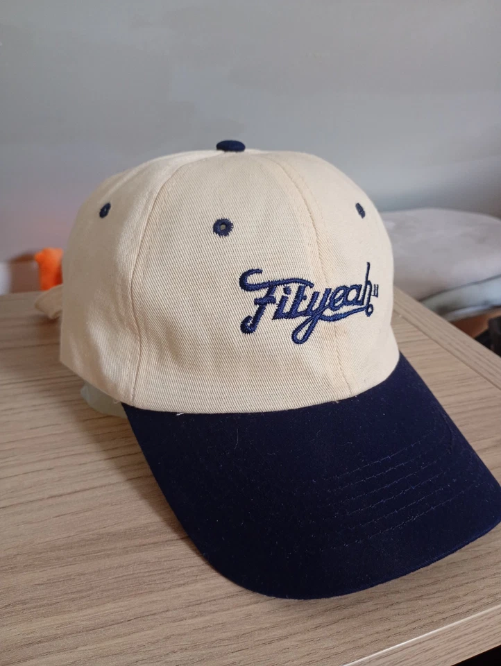 Casquette de baseball homme beige bleu coton toile brodée réglable - Photo 2/4