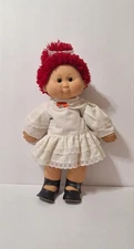 1980's My Dream Baby B.B. Doll 18"♡Made in Spain♡Red Yarn Hair☆Sleep Eyes☆Lashes