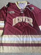 University Of Denver Pioneers 2004 Back 2 Back Championship NCAA Hockey Jersey L