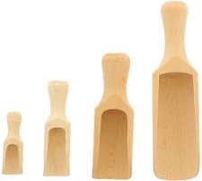 4-tlg. Set Gew&uuml;rzsch&auml;ufelchen Schaufel Sch&uuml;ppe Ma&szlig; rund - Buche L&auml;nge 5 - 14 cm