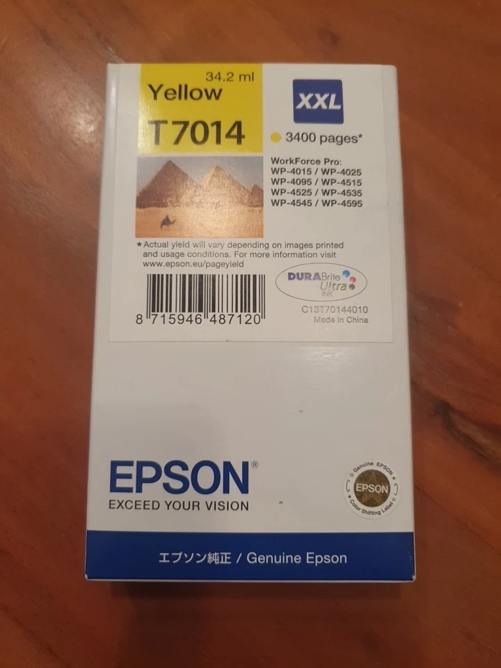 Epson T7014 Yellow Original Drucker Tintenpatrone WP4015 4025 4525 4535 NEU