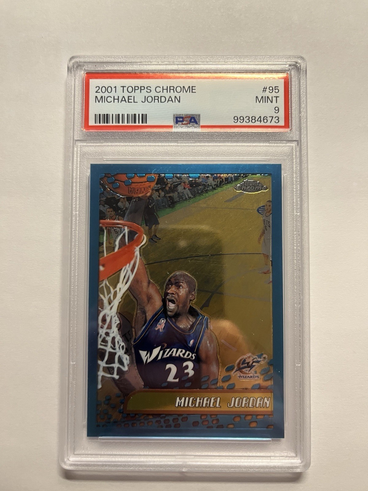 2001 TOPPS CHROME #95 MICHAEL JORDAN PSA 9 B3