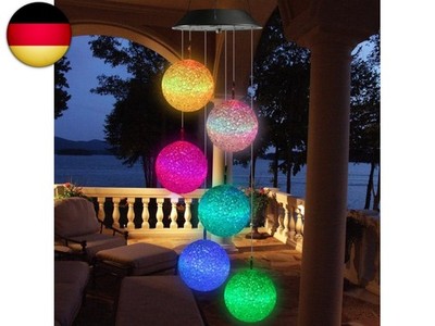 iShabao Solar Windspiel Garten, 6 LED Kugel Solar Farbwechsel,