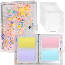 3x5 Index Card Binder - Portable Card Book with 50 Sheets Plastic Multicolored