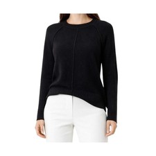 Ann Taylor Sweater Size XS Black Wool Blend Long Sleeve Pullover Side Slits NWT
