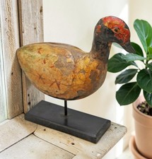 Vintage Holz Vogel Figur Original Alt Handgeschnitzt Bemalt