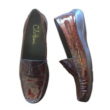 Cole Haan Patent Leather Penny Loafer Womens 7 B Tortoise shell Brown Slip On