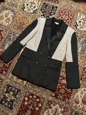 Helmut Lang Deconstructed Black Block Gray Wool Women s Blazer Rare...