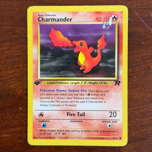 1st Edition Charmander 50/82 Common Team Rocket Pokemon Card