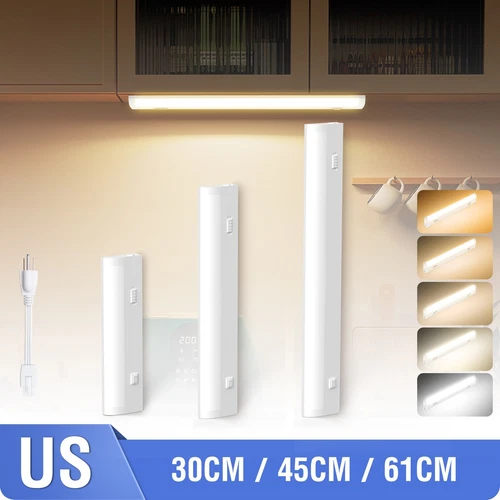 12''/18''/24'' LED Under Cabinet Ceiling Light Linkable Hardwired 5CCT DIM Lamp