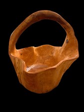 Hand Crafted Burl Wood Basket Root Of The Earth Basket - Large 10  x10  x10  