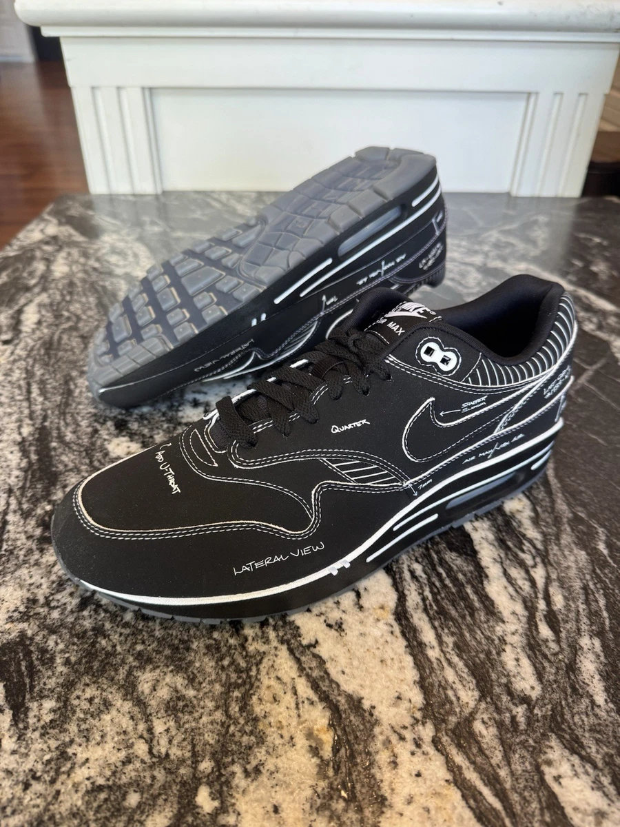 Nike Air Max 1 Sketch To Shelf - Black | eBay