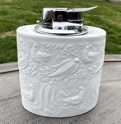 Vintage MCM Rosenthal Bjorn Wiinblad Biscuit Porcelain White Table Top Lighter