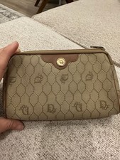 Vintage Christian Dior Honeycomb Monogram Cosmetic Pouch