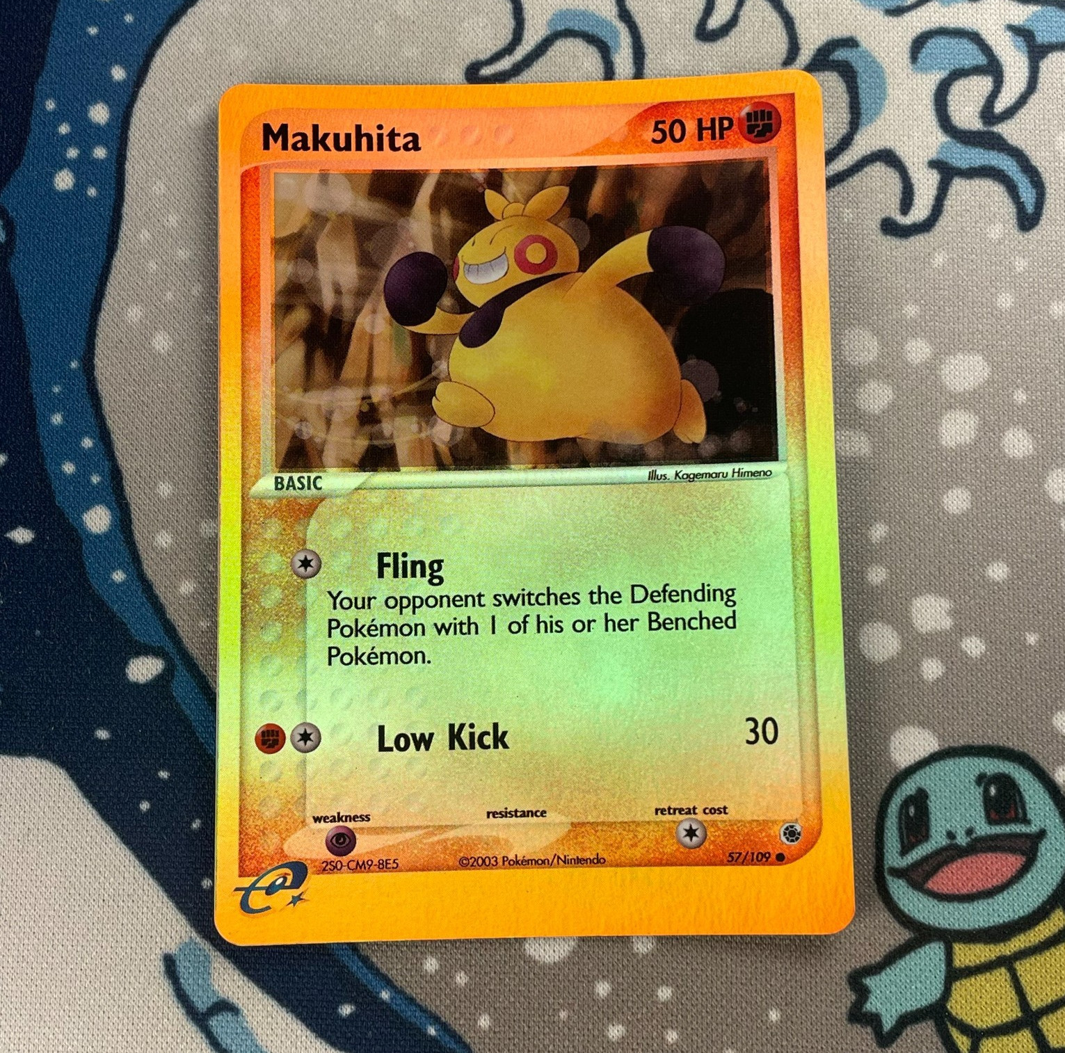 Makuhita 57/109 Reverse Holo  EX Ruby & Sapphire Pokemon Card Vintage 2003 NM