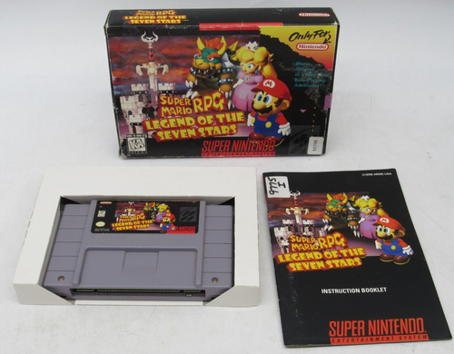 Super Mario RPG Legend of the Seven Stars Complete CIB Nintendo SNES VERY NICE - Afbeelding 1 van 17