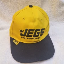 Jegs High Performance Racing Adjustable Baseball Hat Cap Yellow And Black New