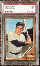 1962 Topps # 360 Yogi Berra (HOF), PSA 5, SHARP CARD of YANKEE GREAT!!