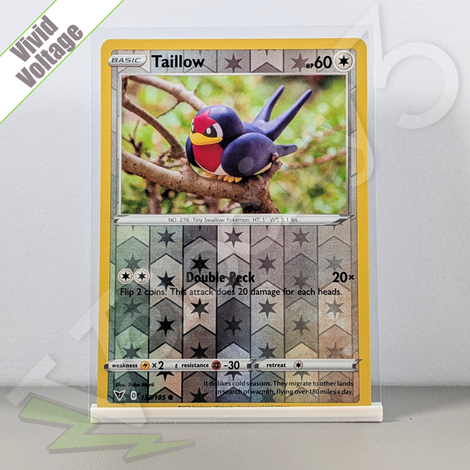 Pokemon TCG Card - Taillow 133/185 Reverse Holo | Vivid Voltage (2020) *LP