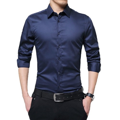 Slim Fit Business Hemden für Männer Langarmhemden mit Knöpfen formale Oberteile - Bild 3 von 19