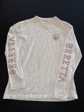 Beretta Firearms Trident Logo Long Sleeve gray T-Shirt - Men Large