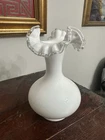 Fabulous  VTG Fenton Silvercrest 7.5” Milk Glass Vase. Perfect Condition!