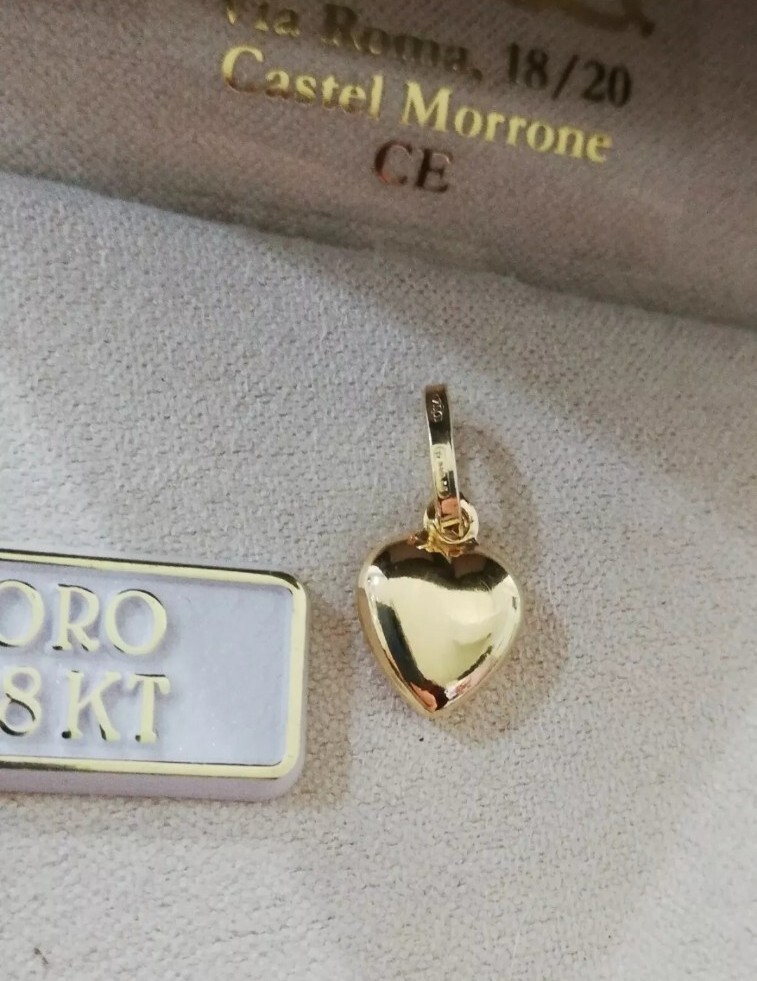 Ciondolo In Oro Giallo 18kt A Cuore Bombato Double Face - Gioielleria - Foto 12