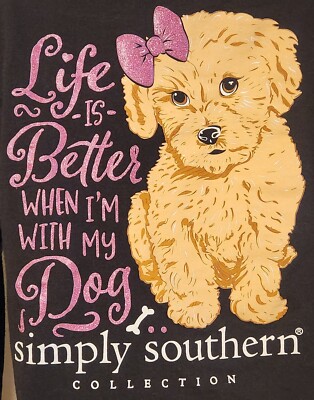 Simply Southern ''Life is Better When I'm With My Dog'' Med Black L/S Labradoodle