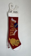 Cozy Pet Christmas Stocking Puppy Dog Deck the Halls Bones and Balls Knit New