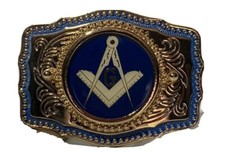 BELT Buckle Free Mason Masonic LOGO Shriners HEBILLA MASONICA Vintage STYLE