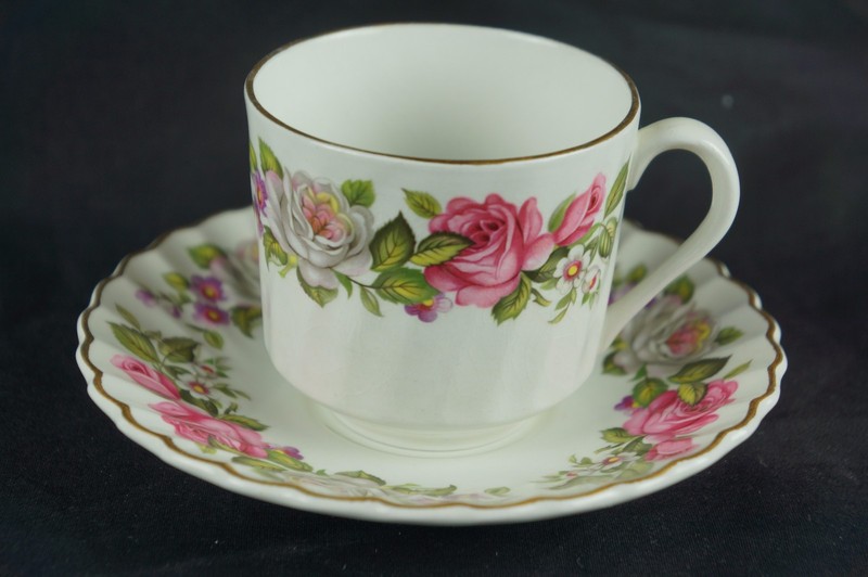 Old marked porcelain cup saucer, English Old Foley, Harmony Rose [Y7-W6-A8]