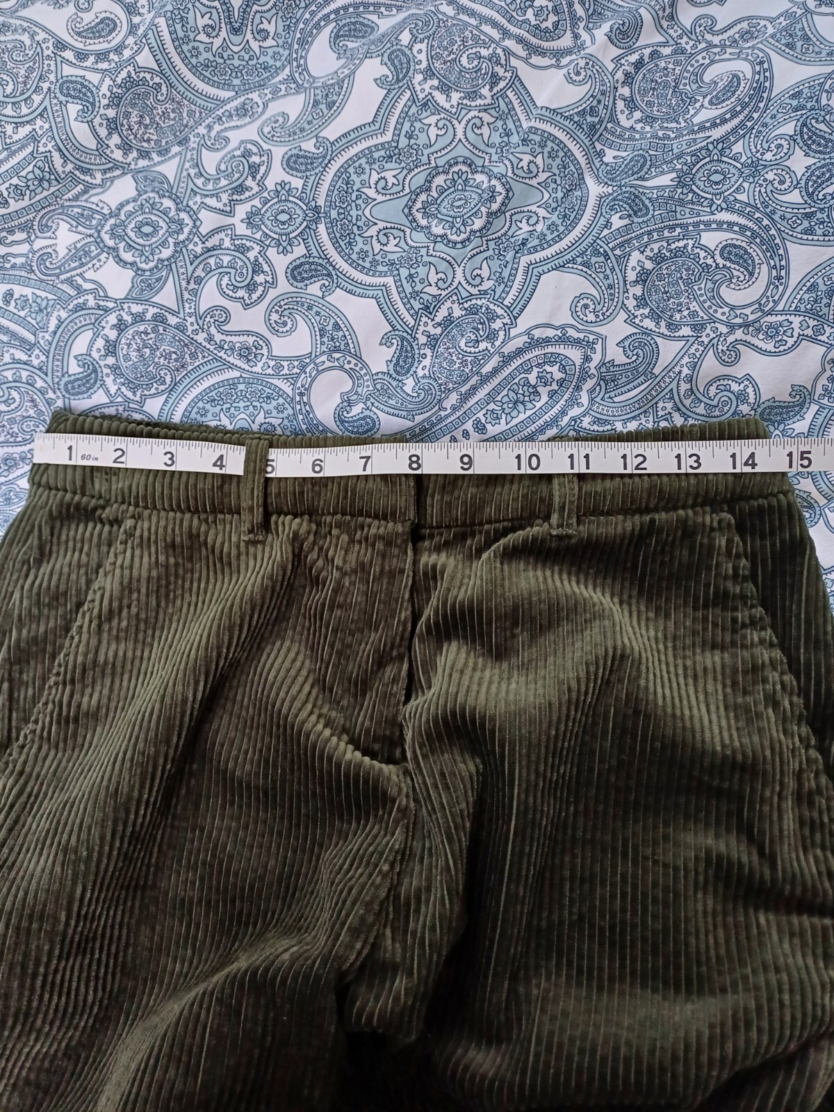 Seasalt green corduroy Stara Woods Cords straight leg trousers UK 10R