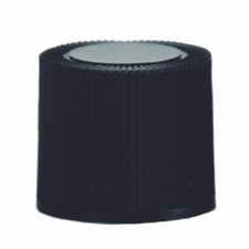 Screw Caps, 16mm, Polypropylene, Rubber Liner, Black 226V1 (Case 1000)