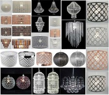 Luxury Chandelier Style Ceiling Light Shade Droplet Pendant Acrylic Crystal Bead