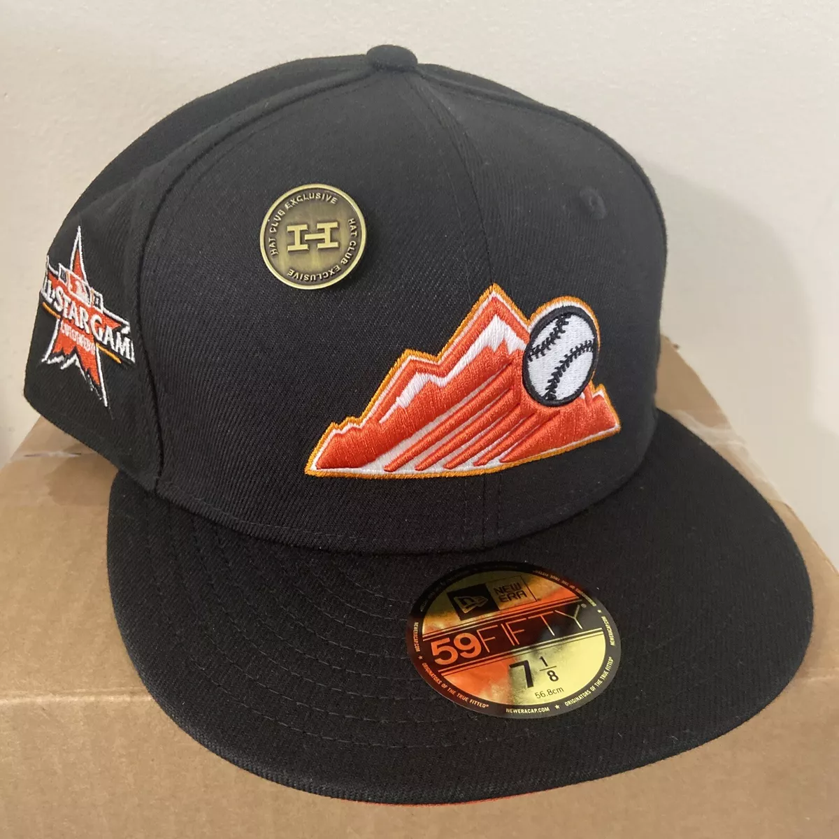 Hat Club - Colorado Rockies - Glow My God 7 1/2 - Black Orange New Era  59Fifty