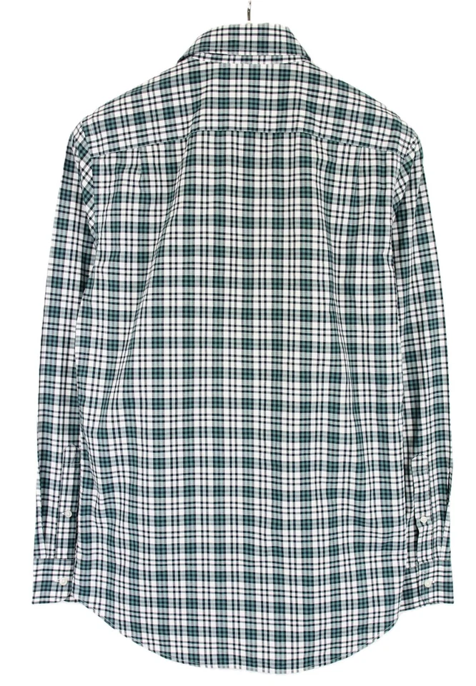 Club Monaco Slim Fit Shirt Men Small Checked Pattern Colorful Shark Collar - Image 2 of 4