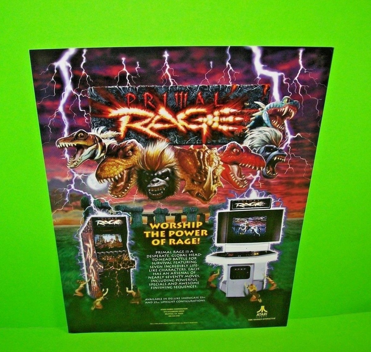 Primal Rage Arcade FLYER Original Video Game NOS Monster Artwork