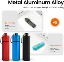 Keychain Pill Holder Container Travel Pills Case Box Organizer Waterproof 3 PACK