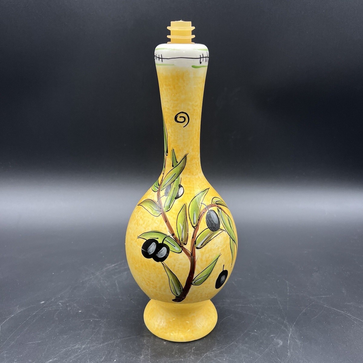 Vintage Italian Style Hand Painted Ceramic/Porcelain Olive Oil