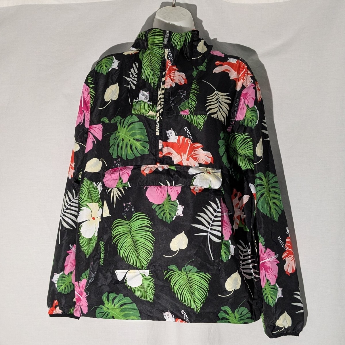 Ripndip Cat Fanny Pack Windbreaker, Tropical Packable Jacket