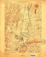 Northampton, MA - 1885 USGS Topographic Map – Premium Matte Print – Historic Mas