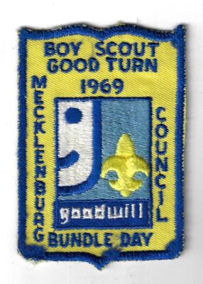 1969 Boy Scout Good Turn Goodwill Bundle Day Mecklenburg Council BLU Bdr. [Q-204