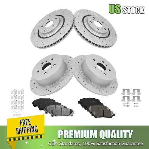 YXPCARS Ceramic Brake Pad Kit For 2008-2013 Toyota Highlander – Front & Rear, Low Dust, Quiet, 10-Year Warranty