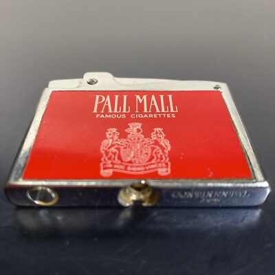 VTG Continental Flat Lighter Pall Mall Cigarettes Japan Missing Bottom Screw