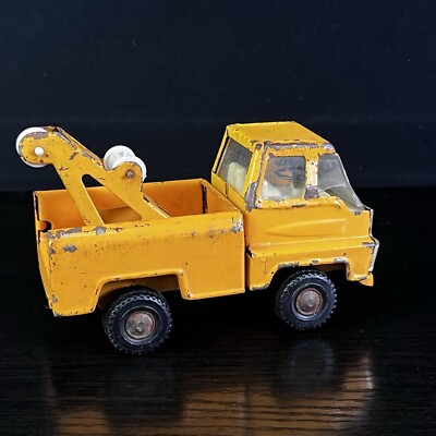 Vintage Yellow Tuf-Line Tin Tow Truck Japan Pressed Steel | eBay